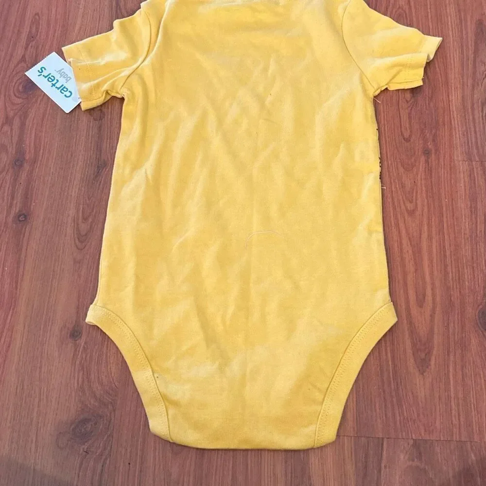 NWT Carters yellow gold mommy digs me truck and tractor one piece bodysuit baby